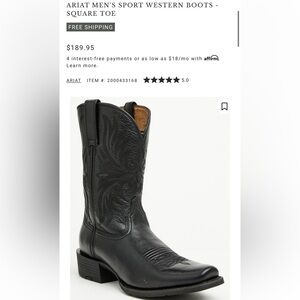 Ariat Men's Black Sport Western Boots